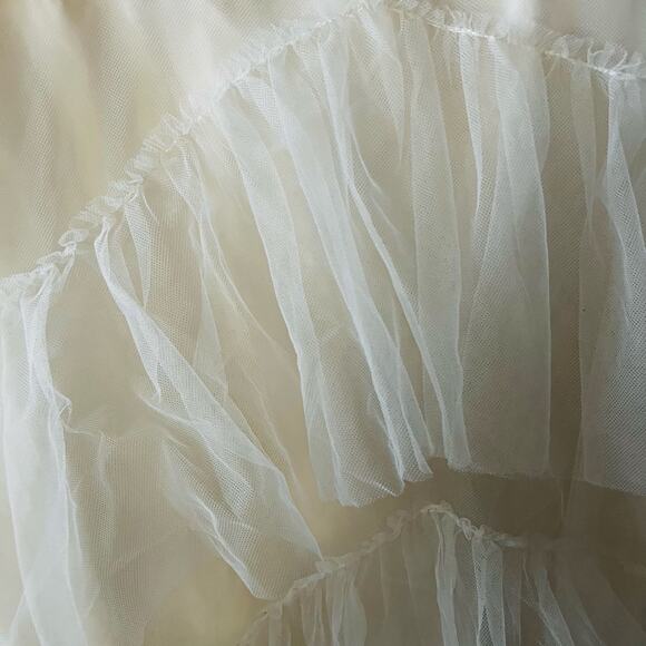 Bcbgmaxazria Ivory Tulle Spagetti strap Maxi Dress Size 16 - Picture 5 of 9